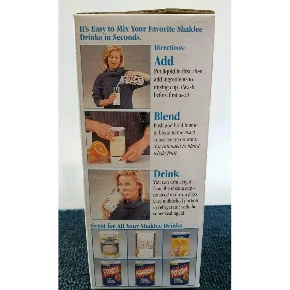 Vintage Shaklee Mixer Blender Handheld 50257 16 oz Mixing Cup New Sealed in Box